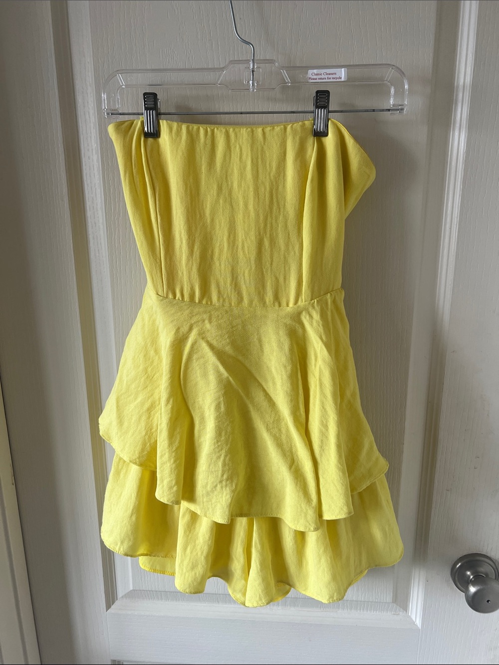 DO+BE Yellow Strapless Ruffled Romper